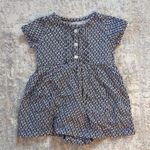 Carter's Blue and White Printed Dress Size 12 Months